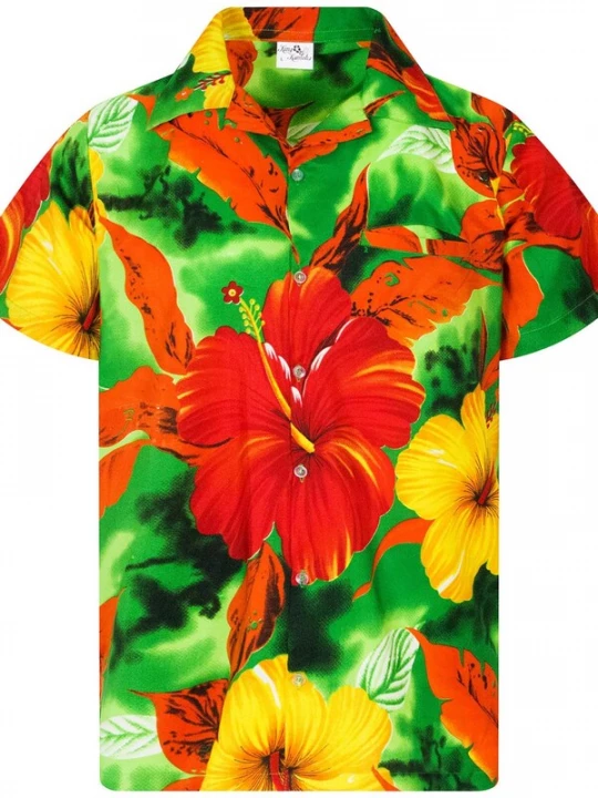 Foto van product King Kameha Shirt 'Big Flower' groen