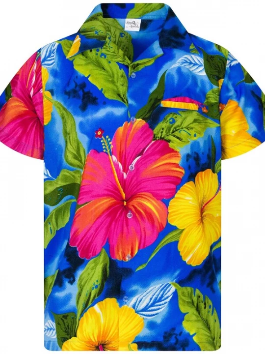 Foto van product King Kameha Shirt 'Big Flower' lichtblauw