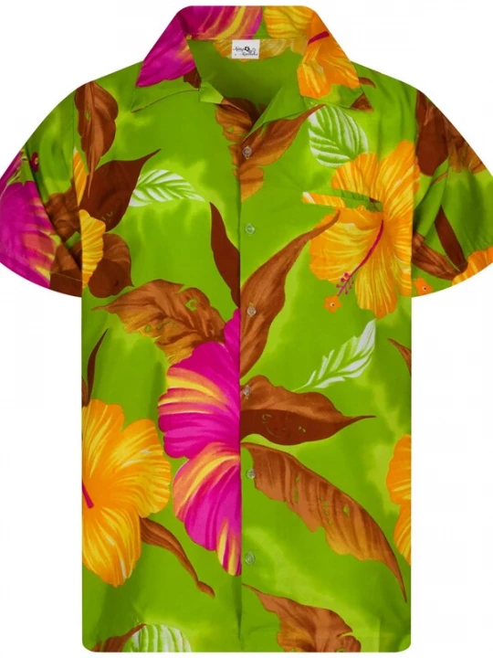 Foto van product King Kameha Shirt 'Big Flower' lichtgroen