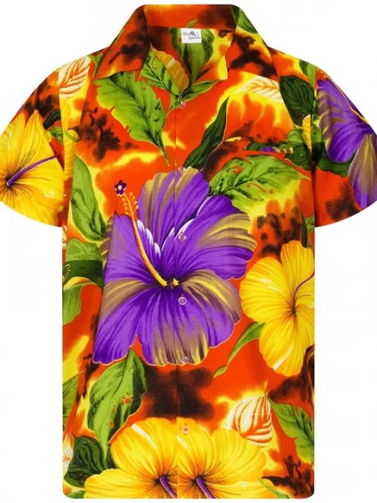 Foto van product King Kameha Shirt 'Big Flower' oranje