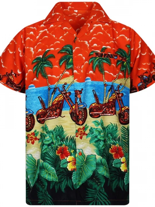 Foto van product King Kameha Shirt 'Bike' oranje
