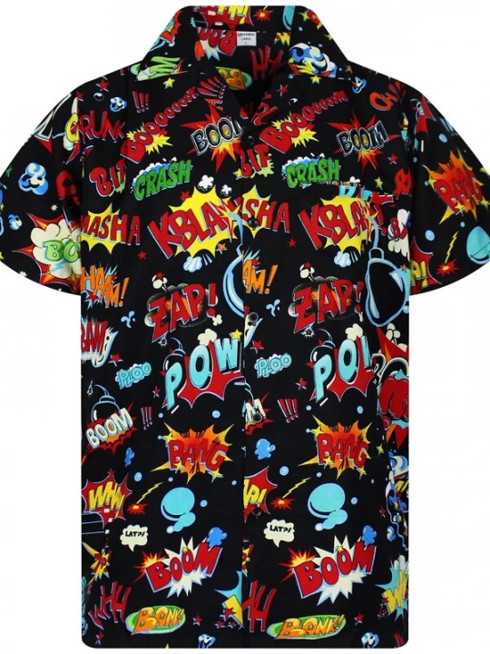 Foto van product King Kameha Shirt 'Boom Bang' zwart