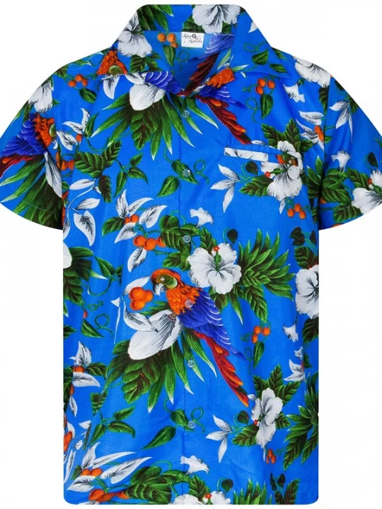 Foto van product King Kameha Shirt 'Cherryparrot' blauw