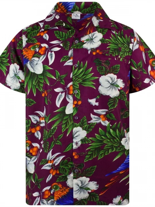 Foto van product King Kameha Shirt 'Cherryparrot' bordeaux