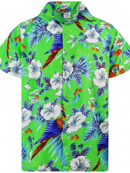 Foto van product King Kameha Shirt 'Cherryparrot' limoen