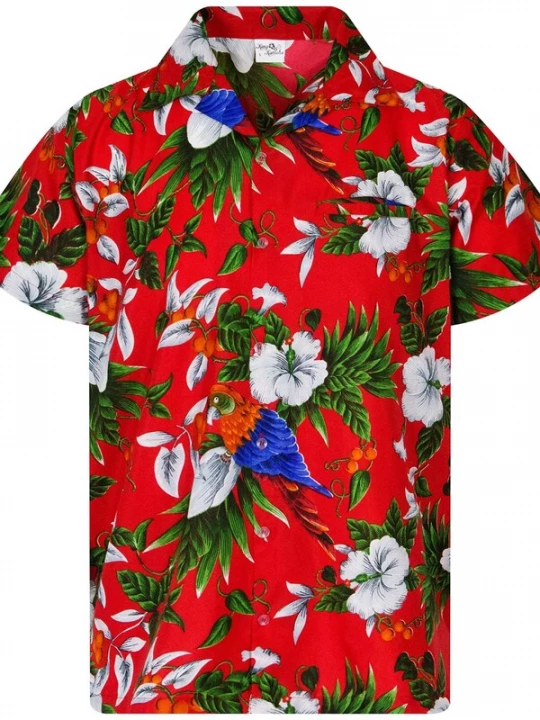 Foto van product King Kameha Shirt 'Cherryparrot' rood