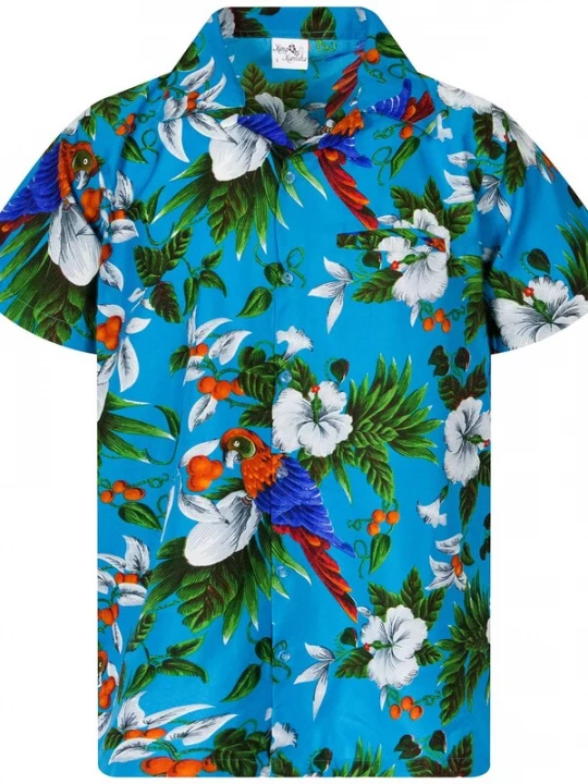 Foto van product King Kameha Shirt 'Cherryparrot' turquoise