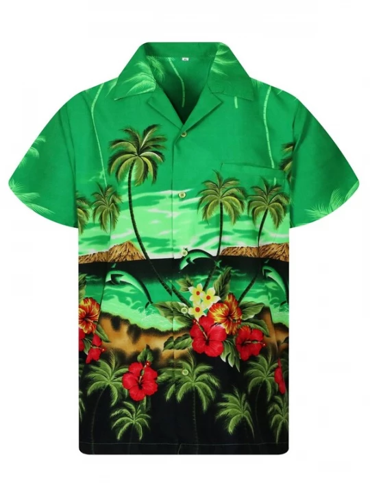 Foto van product King Kameha Shirt 'Dolphin' groen