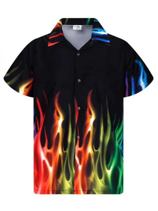 Foto van product King Kameha Shirt 'Flames' gemengde kleuren
