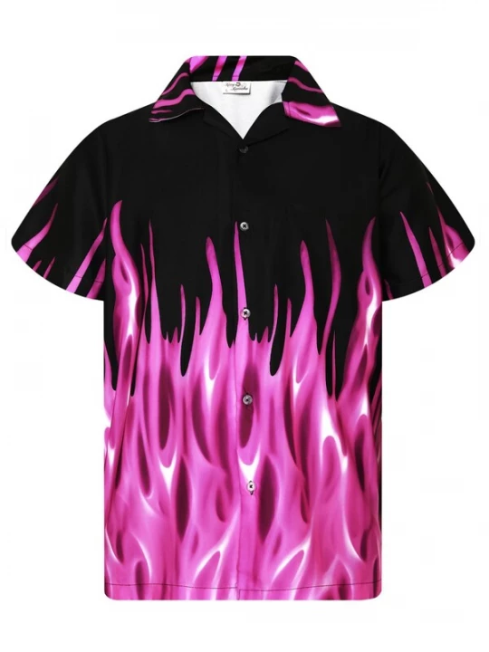 Foto van product King Kameha Shirt 'Flames' lila
