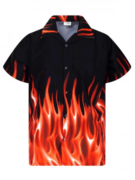 Foto van product King Kameha Shirt 'Flames' oranje