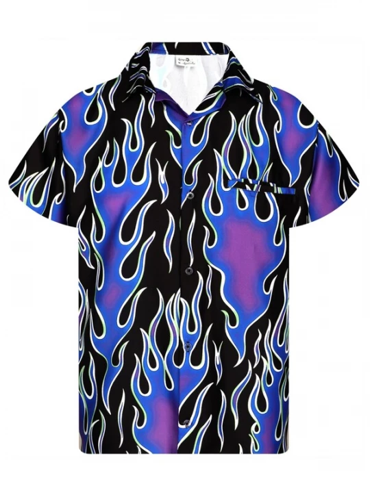 Foto van product King Kameha Shirt 'Flames Wild' lila