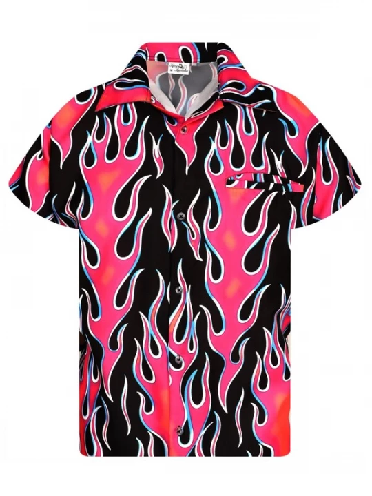 Foto van product King Kameha Shirt 'Flames Wild' pink
