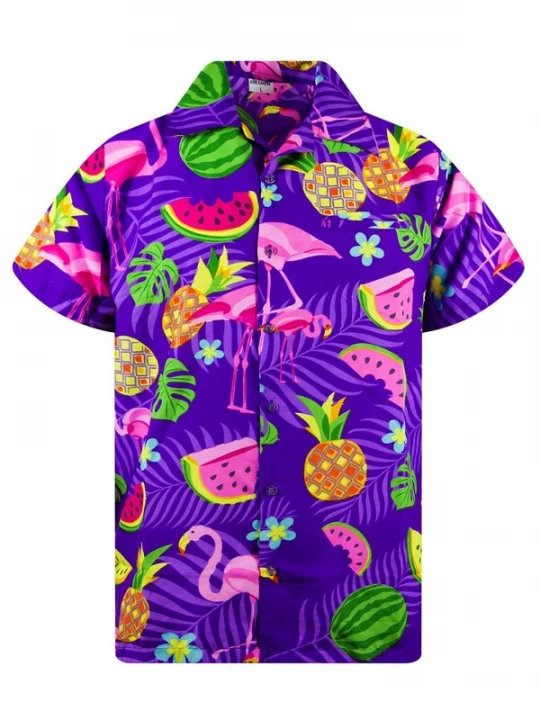 Foto van product King Kameha Shirt 'Flamingo Melone' lila