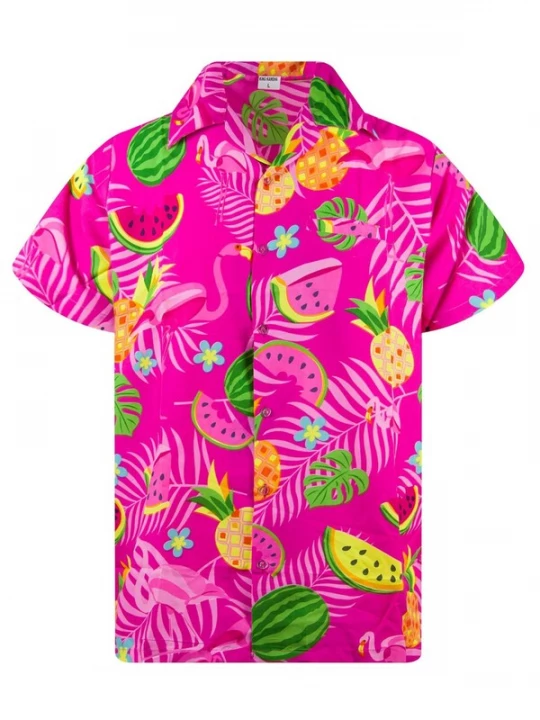 Foto van product King Kameha Shirt 'Flamingo Melone' pink
