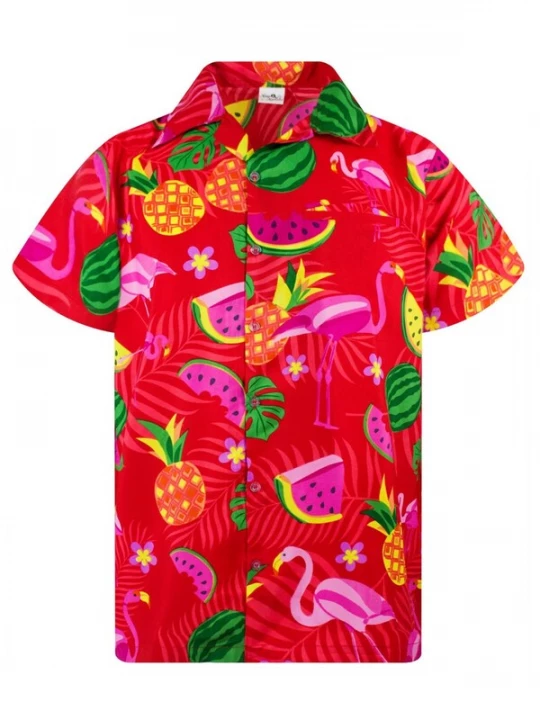 Foto van product King Kameha Shirt 'Flamingo Melone' rood