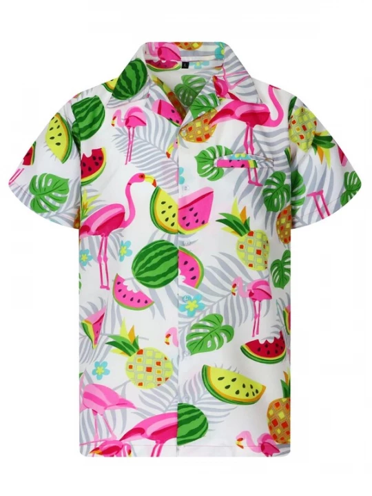 Foto van product King Kameha Shirt 'Flamingo Melone' wit