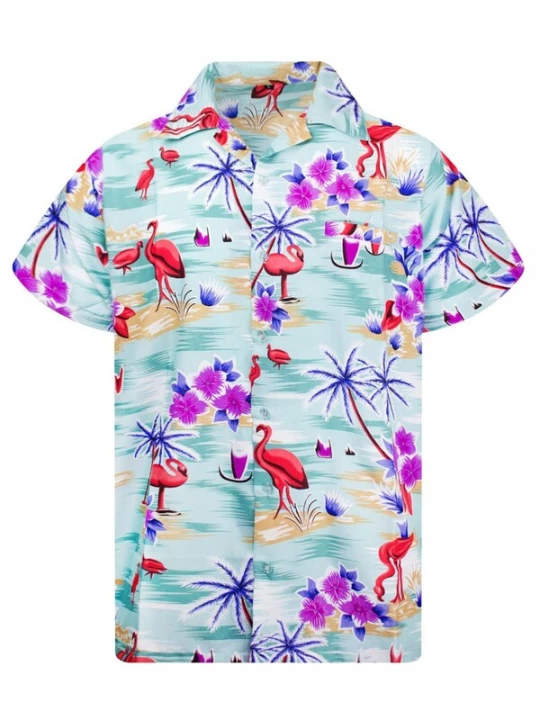 Foto van product King Kameha Shirt 'Flamingos' groen
