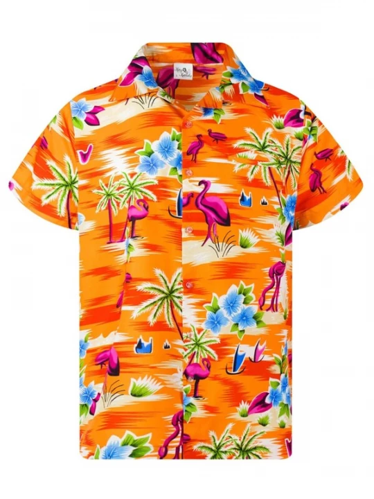 Foto van product King Kameha Shirt 'Flamingos' oranje