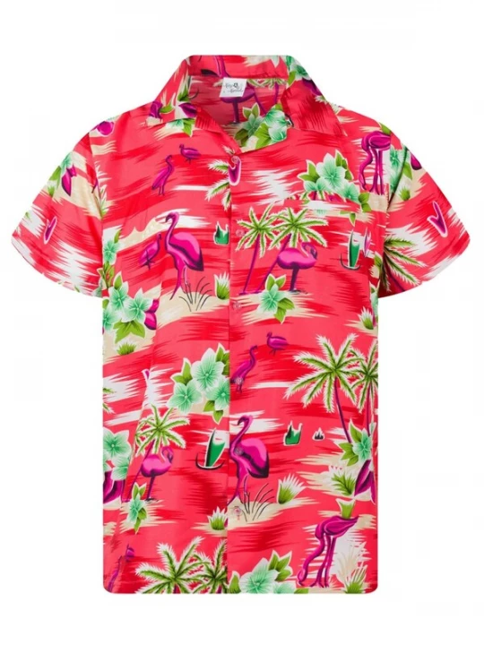 Foto van product King Kameha Shirt 'Flamingos' rood