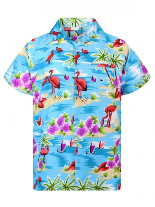 Foto van product King Kameha Shirt 'Flamingos' turquoise