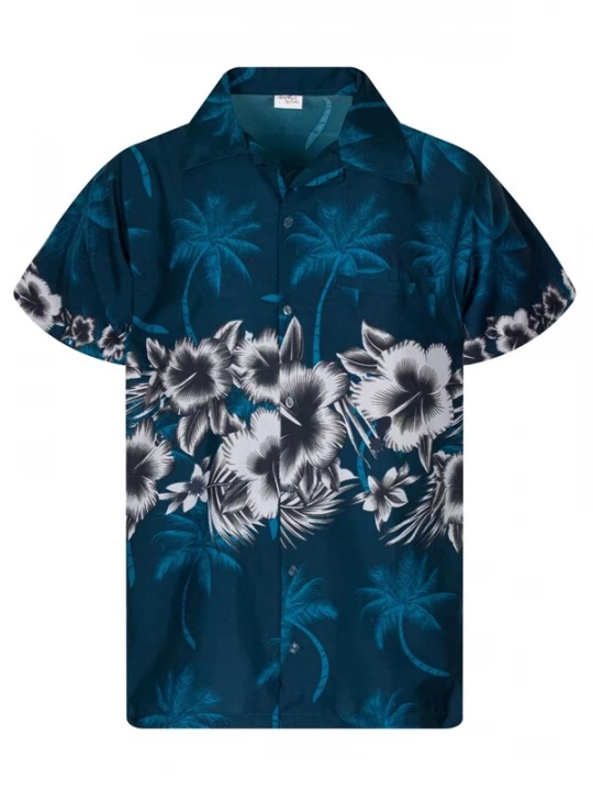 Foto van product King Kameha Shirt 'Flower Chest' petrol