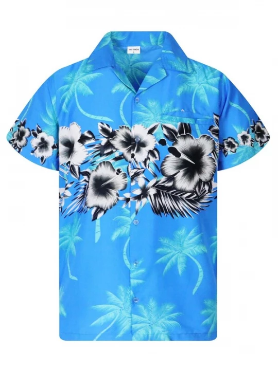 Foto van product King Kameha Shirt 'Flower Chest' turquoise