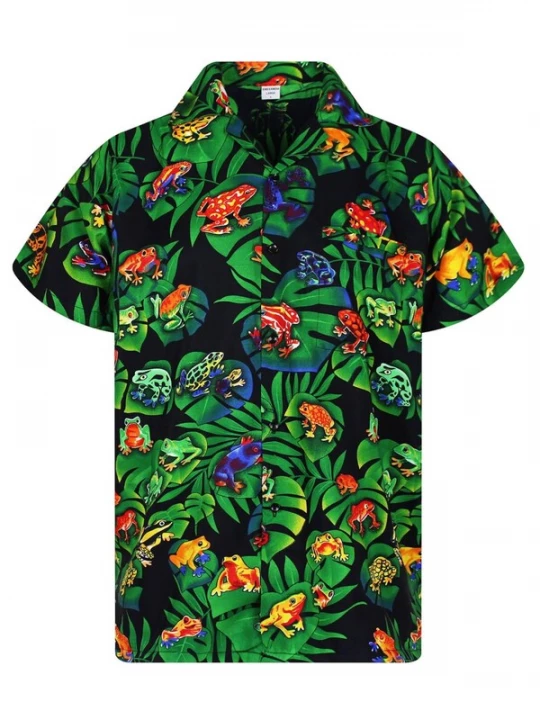 Foto van product King Kameha Shirt 'Frogs' zwart