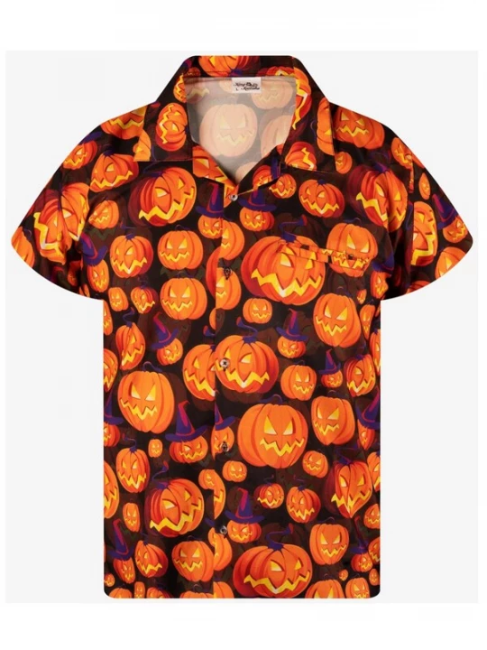 Foto van product King Kameha Shirt 'Helloween Pumpkin Allover' oranje