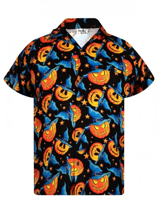 Foto van product King Kameha Shirt 'Helloween Pumpkin Hat' blauw