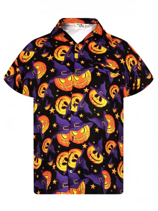 Foto van product King Kameha Shirt 'Helloween Pumpkin Hat' lila
