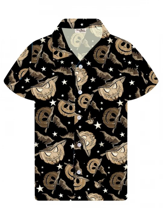 Foto van product King Kameha Shirt 'Helloween Pumpkin Hat' sepia