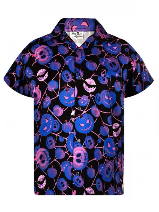 Foto van product King Kameha Shirt 'Helloween Pumpkin Web' blauw