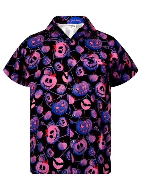 Foto van product King Kameha Shirt 'Helloween Pumpkin Web' lila