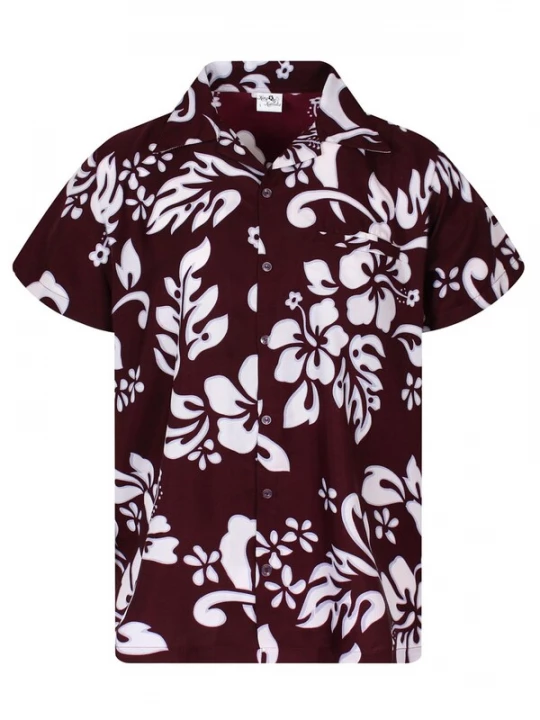 Foto van product King Kameha Shirt 'Hibiscus' bordeaux