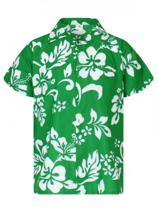 Foto van product King Kameha Shirt 'Hibiscus' groen
