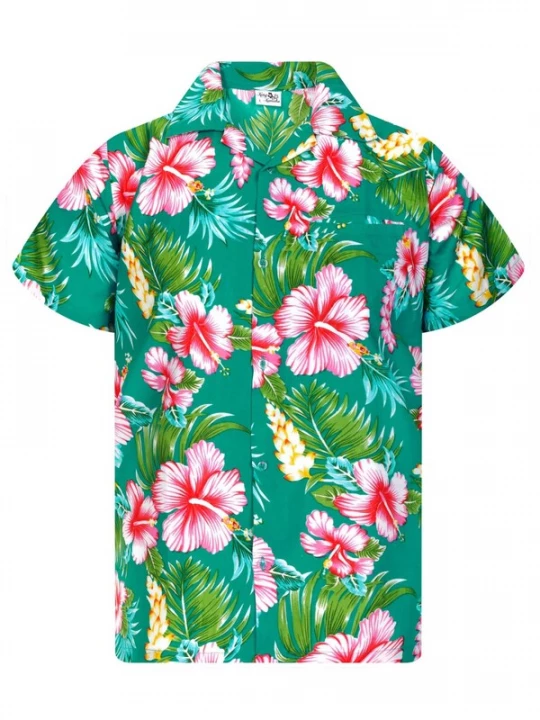 Foto van product King Kameha Shirt 'Hibiscus New' petrol