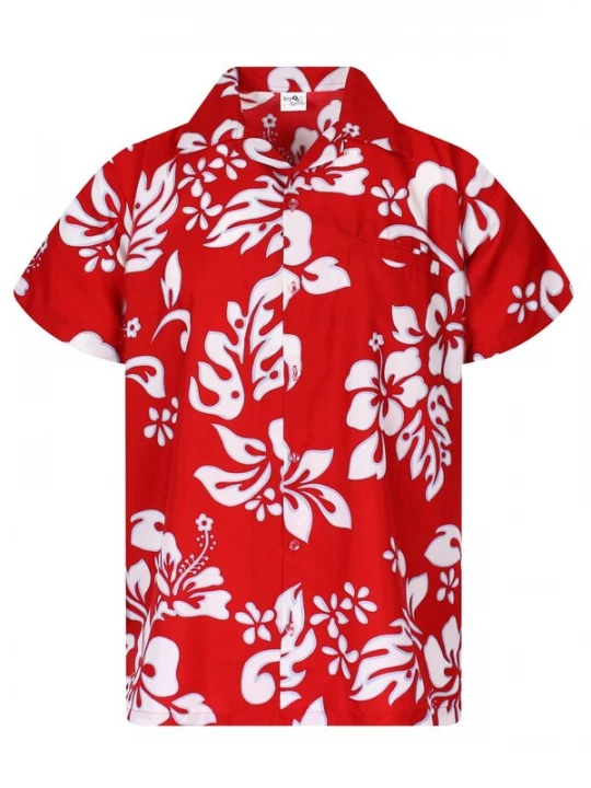 Foto van product King Kameha Shirt 'Hibiscus' rood