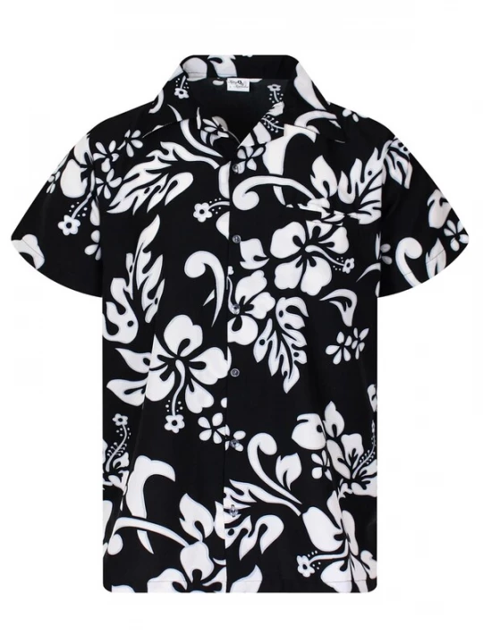 Foto van product King Kameha Shirt 'Hibiscus' zwart