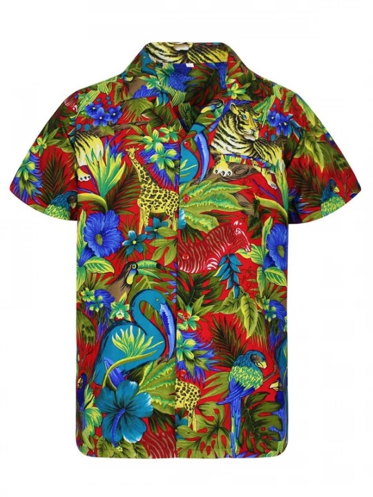 Foto van product King Kameha Shirt 'Jungle' rood