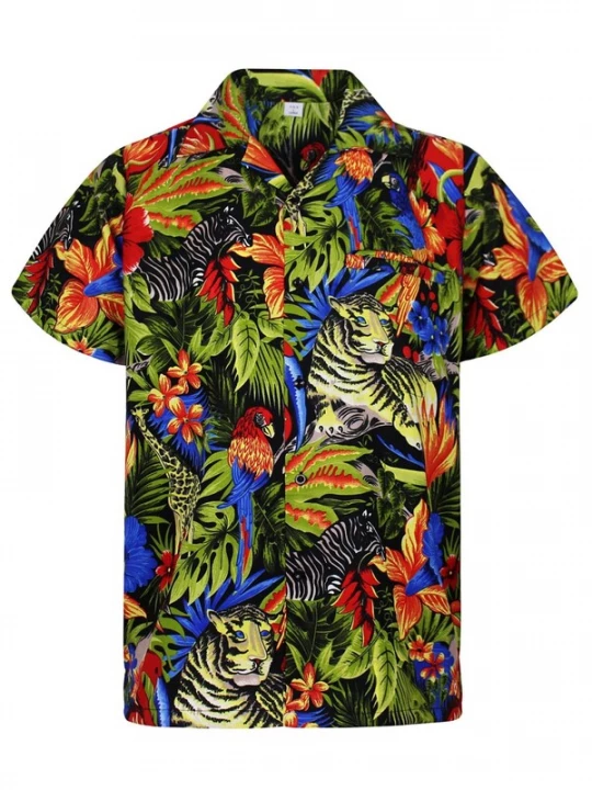 Foto van product King Kameha Shirt 'Jungle' zwart
