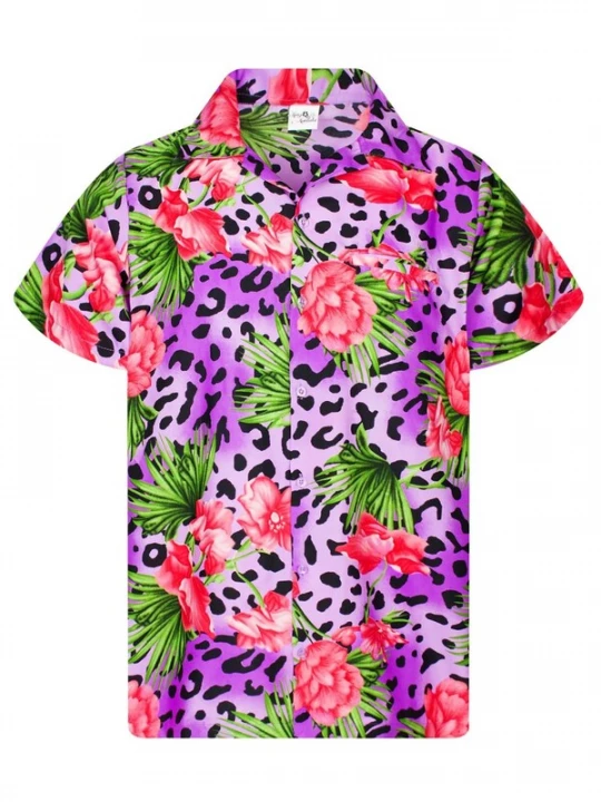 Foto van product King Kameha Shirt 'Leopard Flowers' lila