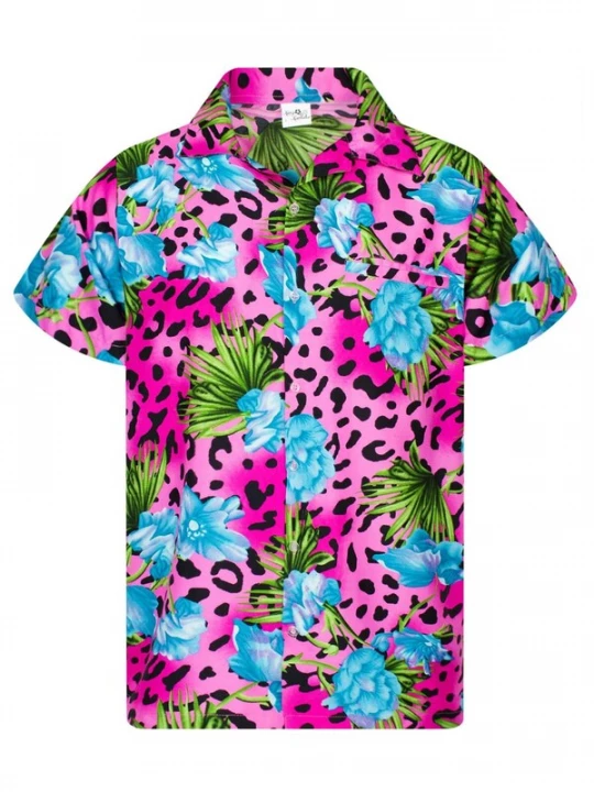 Foto van product King Kameha Shirt 'Leopard Flowers' pink
