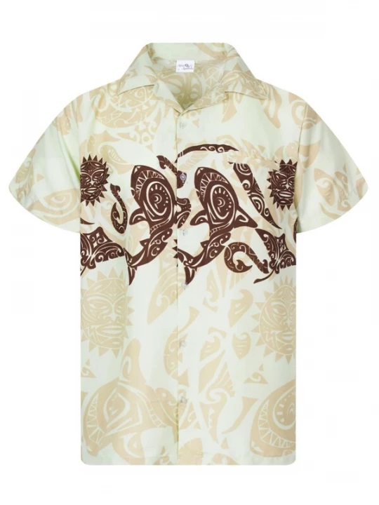 Foto van product King Kameha Shirt 'Maori Chest' beige