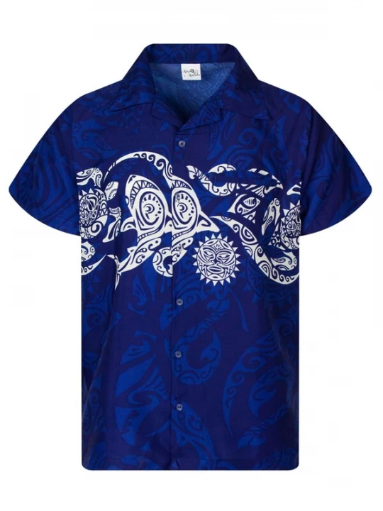 Foto van product King Kameha Shirt 'Maori Chest' blauw