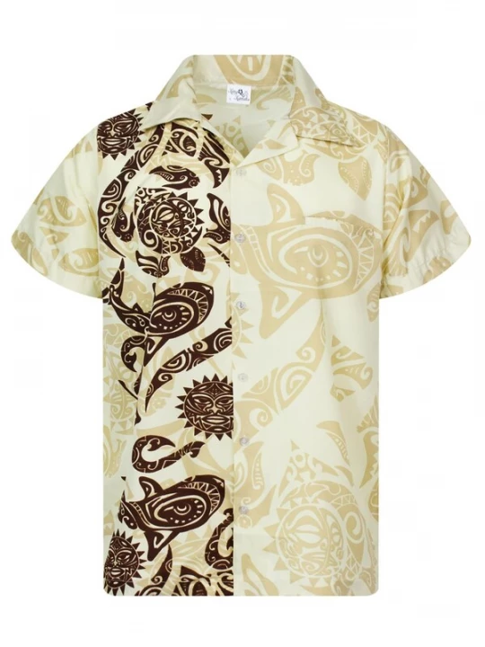 Foto van product King Kameha Shirt 'Maori Wedding' beige