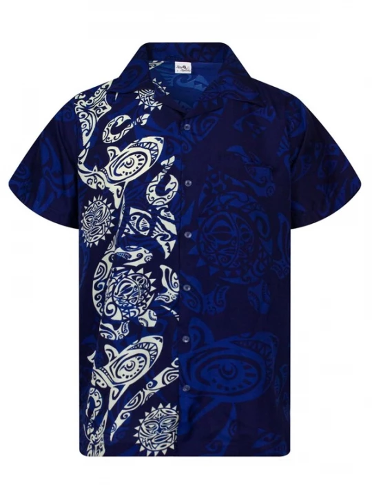 Foto van product King Kameha Shirt 'Maori Wedding' blauw