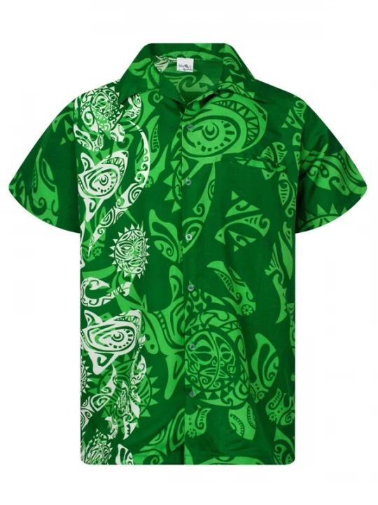 Foto van product King Kameha Shirt 'Maori Wedding' groen