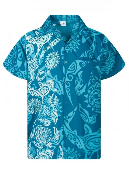 Foto van product King Kameha Shirt 'Maori Wedding' turquoise