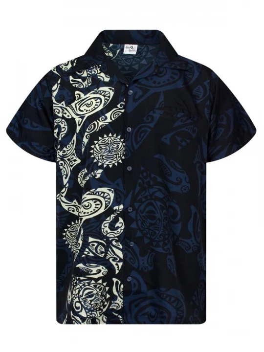 Foto van product King Kameha Shirt 'Maori Wedding' zwart